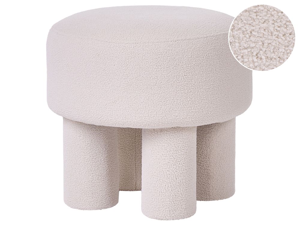 Footstool CANBY Boucle Off-White