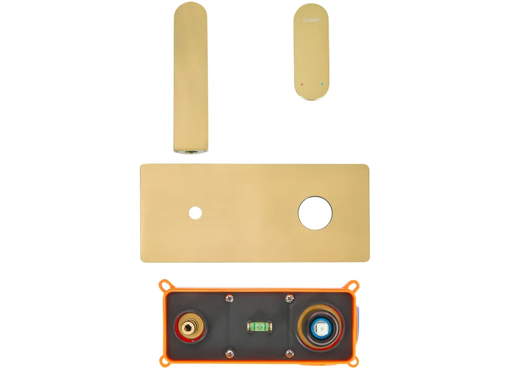 rubinetto miscelatore da parete per lavabo CHUNGARA Ottone Oro_995761