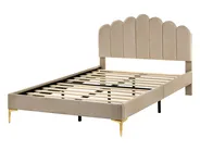 Bed Velvet SAUVIAN 120 x 200 cm (EU Small Double) Taupe_1014492