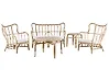 Garden Lounge Set with Table 4 Seater BRINDISI Rattan Natural
