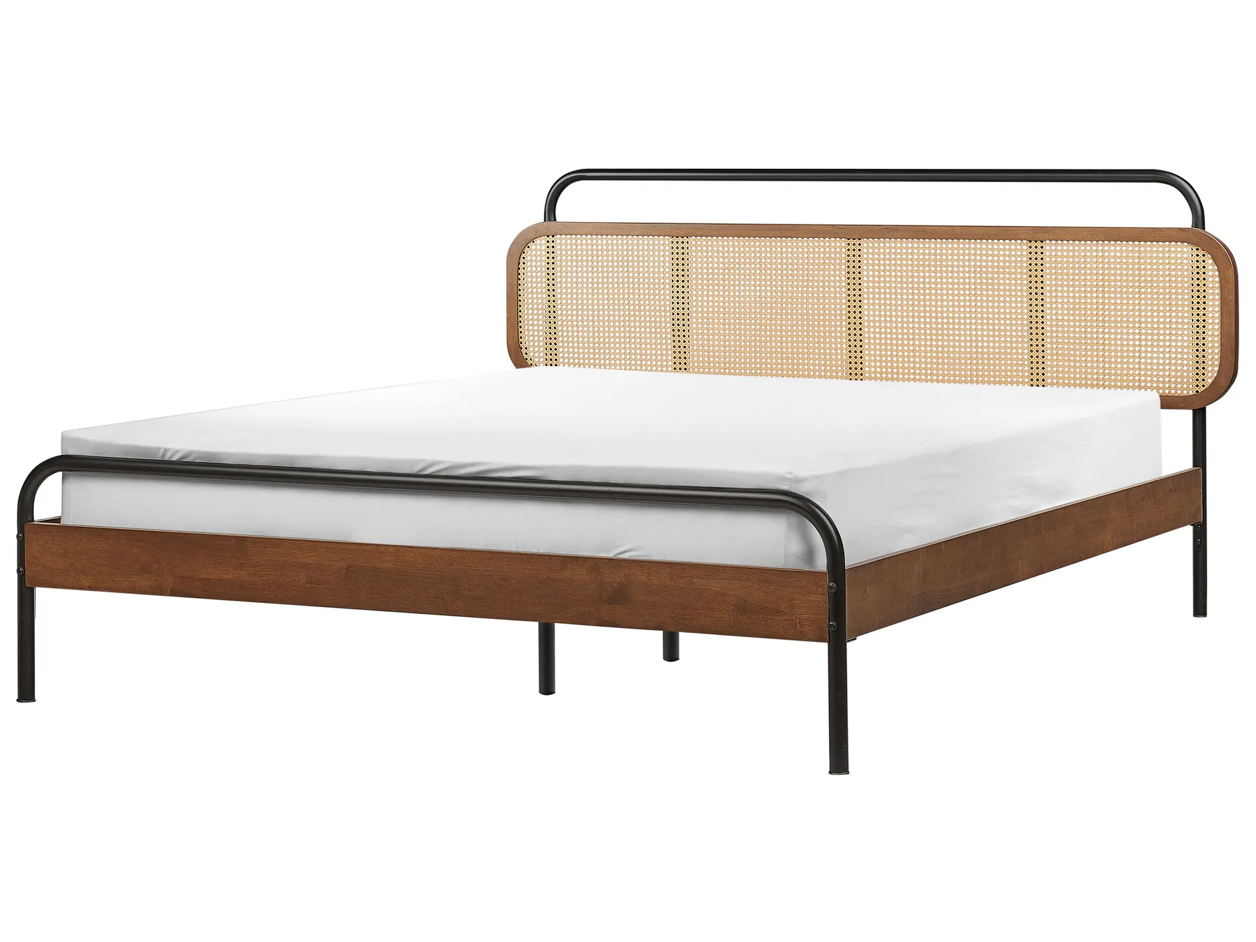 Bett mit Lattenrost Rattan BOUSSICOURT 160 x 200 cm Dunkelbraun_931136