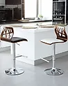 Conjunto de 2 sillas de bar PETERSBURG giratoria Piel sintética Blanco/Plateado