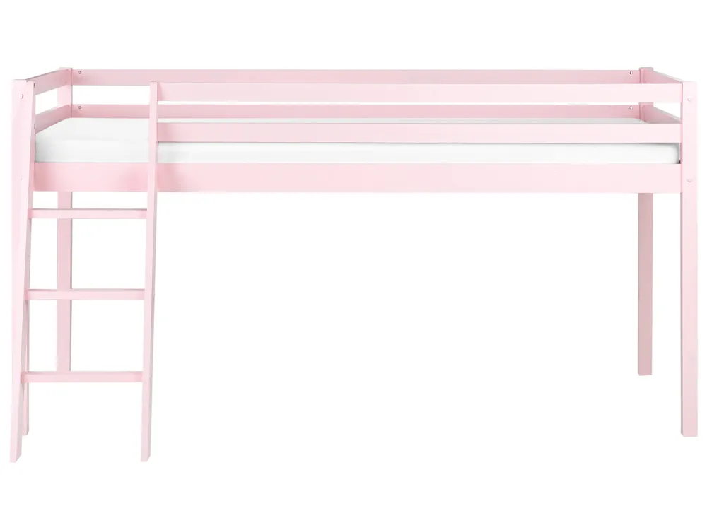Mid Sleeper Bed Pine Wood ASCOUX 90 x 200 cm (EU Single) Pink_962470