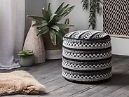 Pouffe GUNTUR Wool Black/ White_1176406