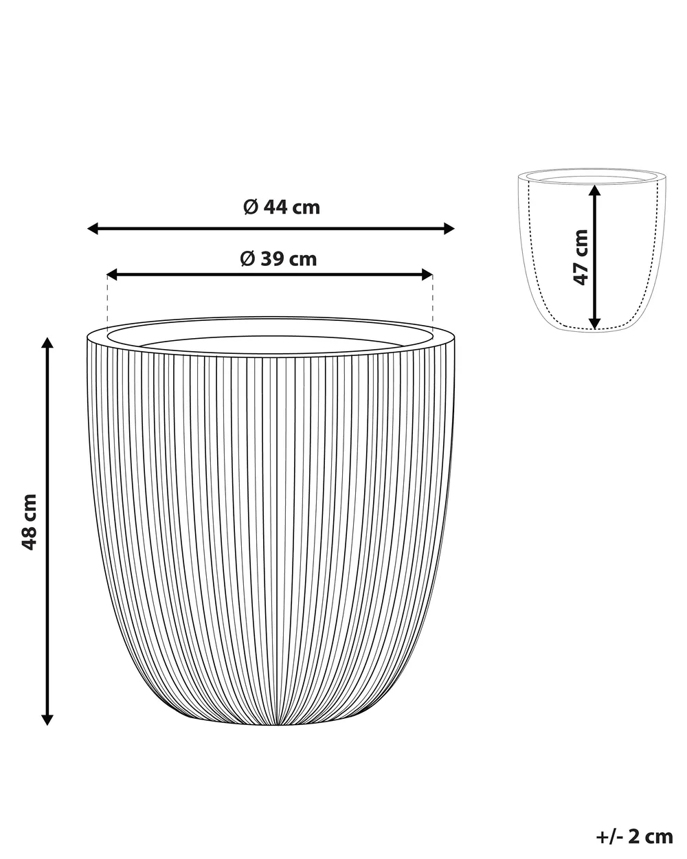 Plant Pot CHIOS 44 cm Beige - Beliani.co.uk