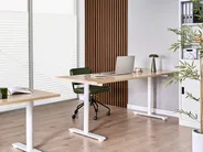 Electric Adjustable Standing Desk DESTINAS 180 cm 72 cm Light Brown/ White_1000426