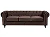 Sofa 3-Sitzer CHESTERFIELD Samtstoff Dunkelbraun
