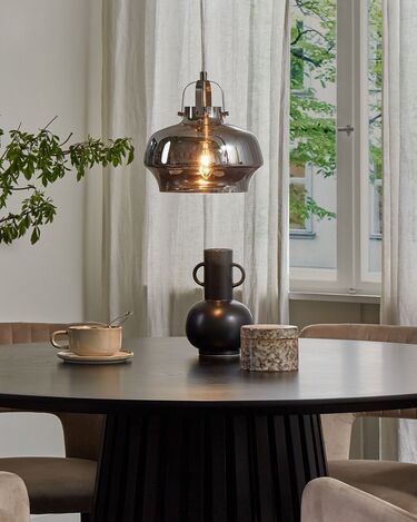 Glass Pendant Lamp Grey WILTZ