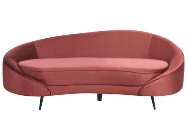 3-Sitzer Sofa Samtstoff rot / schwarz SAVA