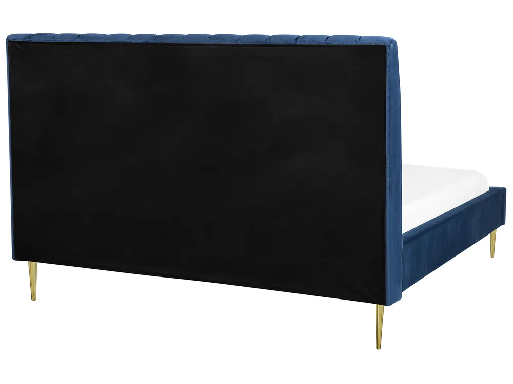 Letto Velluto MARVILLE 180 x 200 cm Blu marino_792237