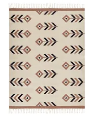 Dywan NIAVAN Beżowy 140 x 200 cm Kilim Bawełna_869863