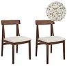 Conjunto de 2 sillas de comedor ISLE Madera Marrón/Beige