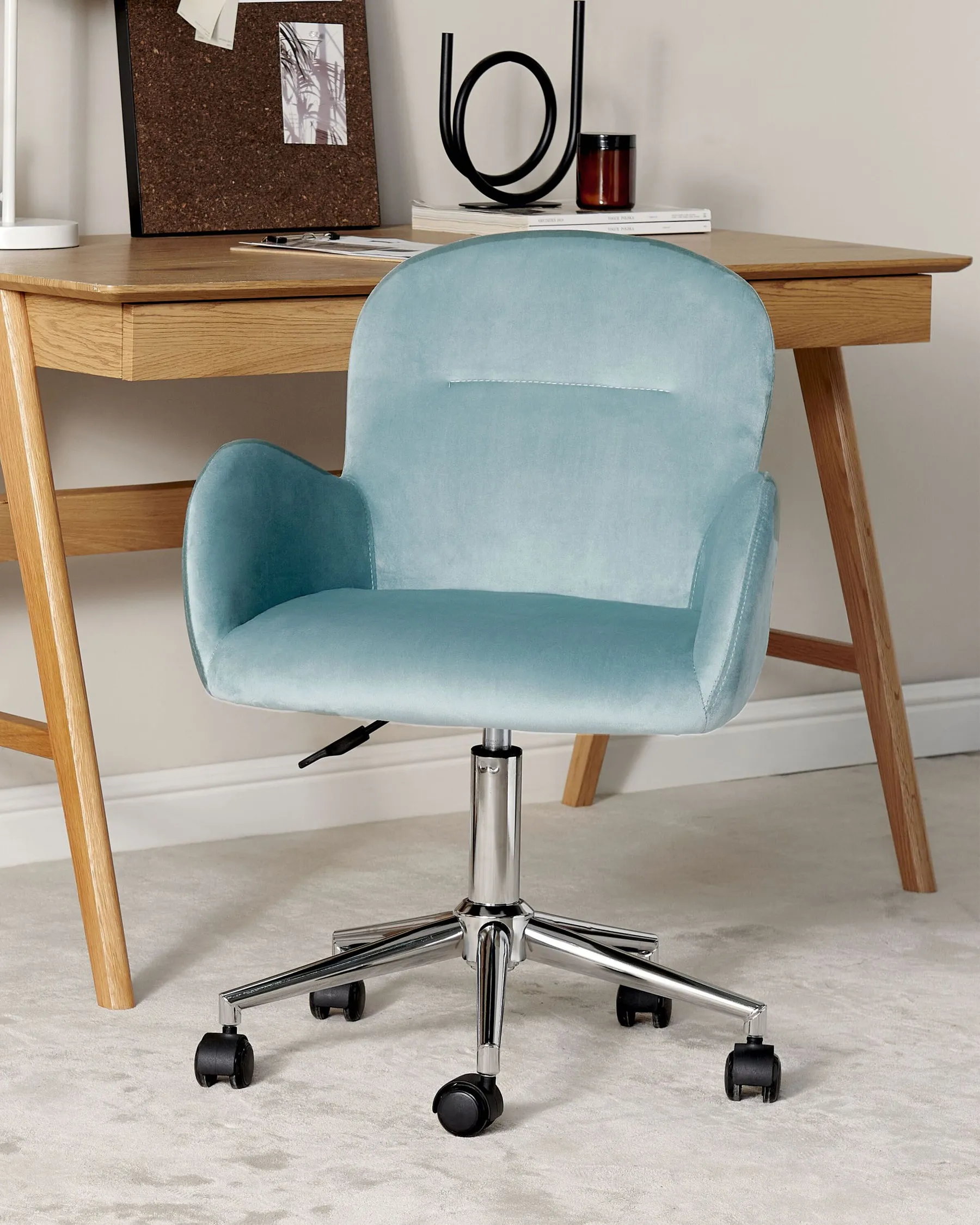 Desk Chair PRIDDY Velvet Mint Green_855087