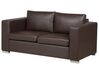 Leather Living Room Set Brown HELSINKI_740932