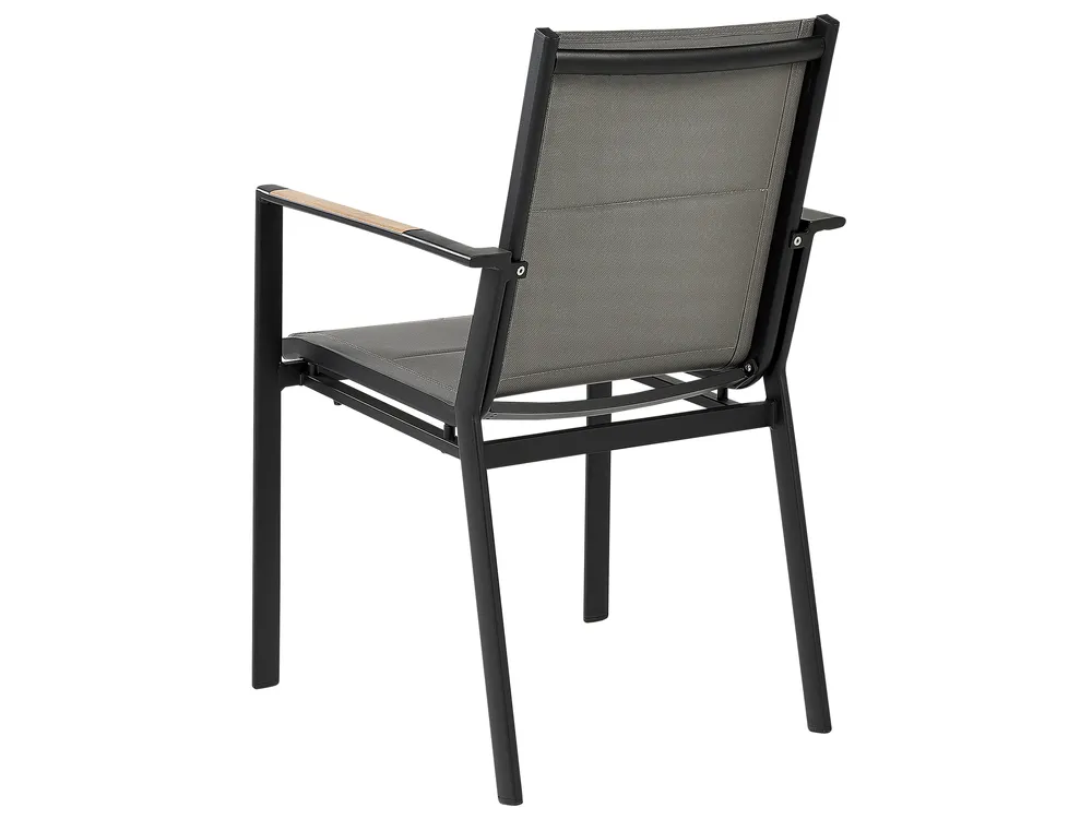 Set da pranzo da giardino 6 posti VALCANETTO/BUSSETO Metallo Nero_846196
