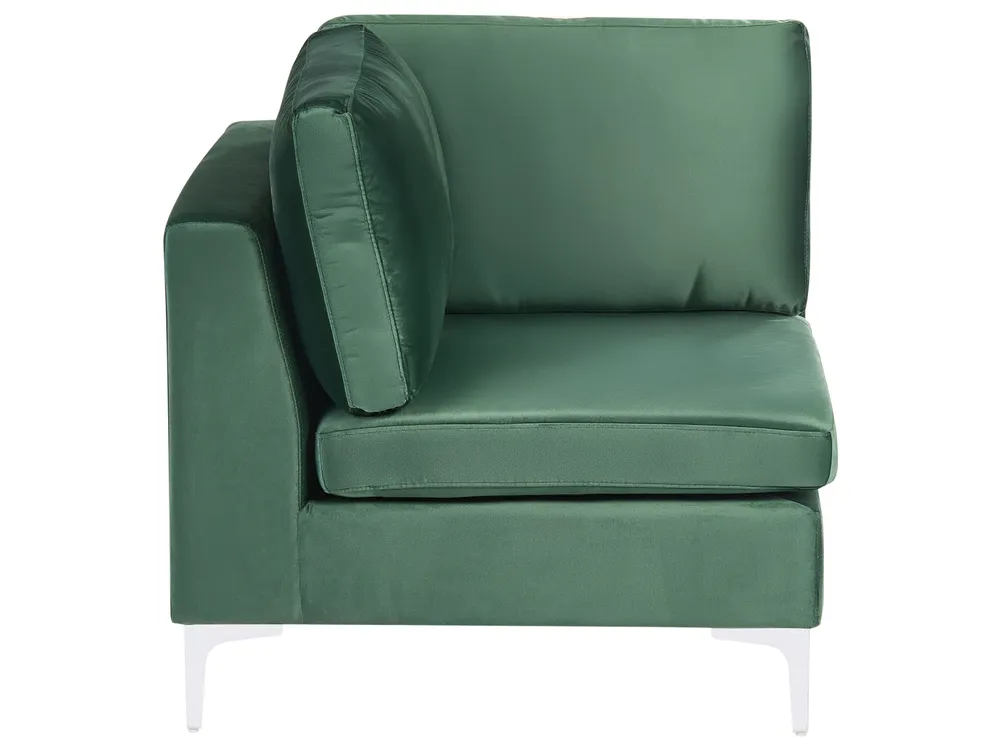 Modular Corner Sofa 4 Seater EVJA Velvet Green Left Hand_789538