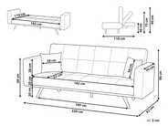 Sofa Bed 3 Seater HJULBY Grey_1030211