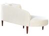 Chaise longue de terciopelo blanco crema/madera oscura derecho CHAUMONT_871156