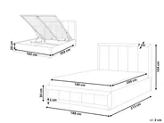 Ottoman Bed QUIBERON Chenille Taupe 180 x 200 cm (EU Super King)_1023270