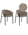 Lot de 2 chaises de salle à manger en bouclettes taupe AMES_887219