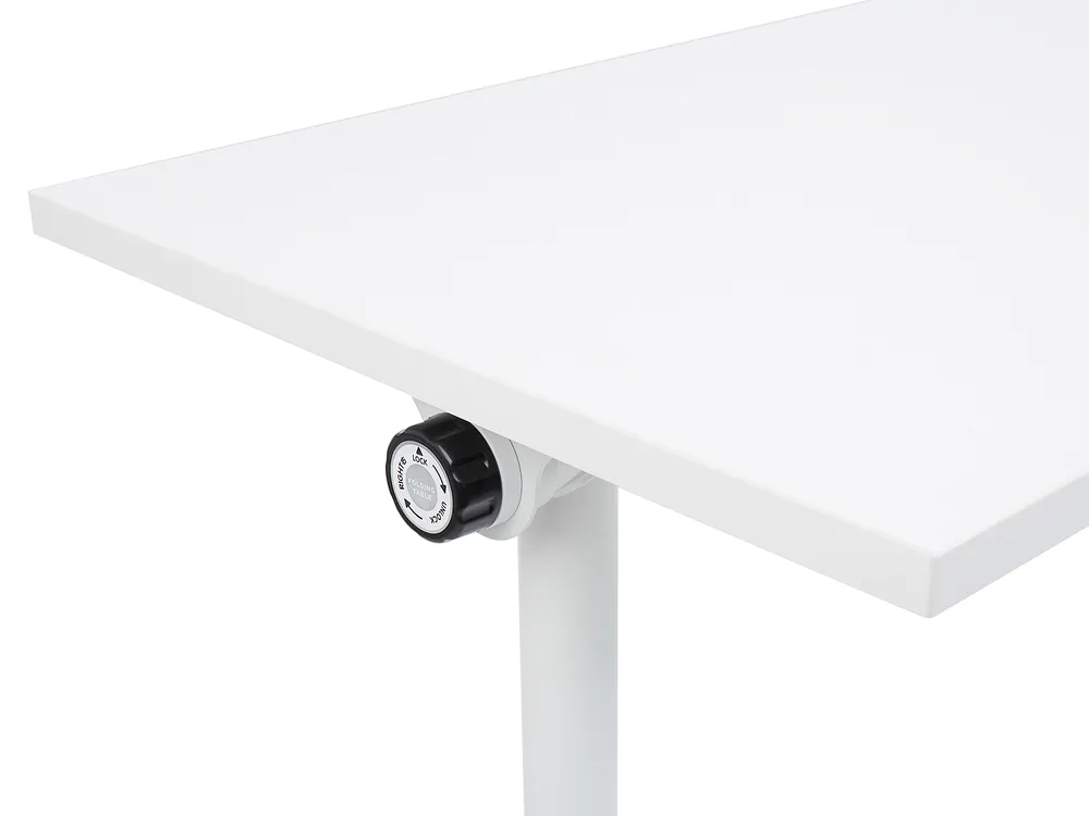 Foldable Office Desk BENDI 160 cm 60 cm with Wheels White_922323