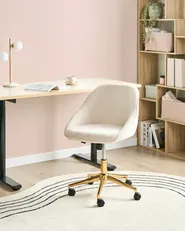 Desk Chair BARDSDALE Velvet Light Beige_1010304