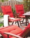 Krzesło ogrodowe drewno akacjowe z poduszką jasnoczerwoną TOSCANA_696076