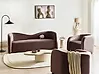 Living Room Set 5 Seater VELTADA Velvet Dark Brown