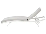 Set of 2 Sun Loungers with Cushions AMELIA Reclining Metal Light Grey_1027381