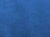 Sofá esquinero 6 plazas de terciopelo azul marino derecho con otomana EVJA_859841