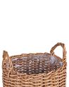 Conjunto de 3 cestas para plantas de ratán marrón AUCUBA_897113