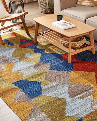 Wool Kilim Area Rug 160 x 230 cm Multicolour ARZAKAN