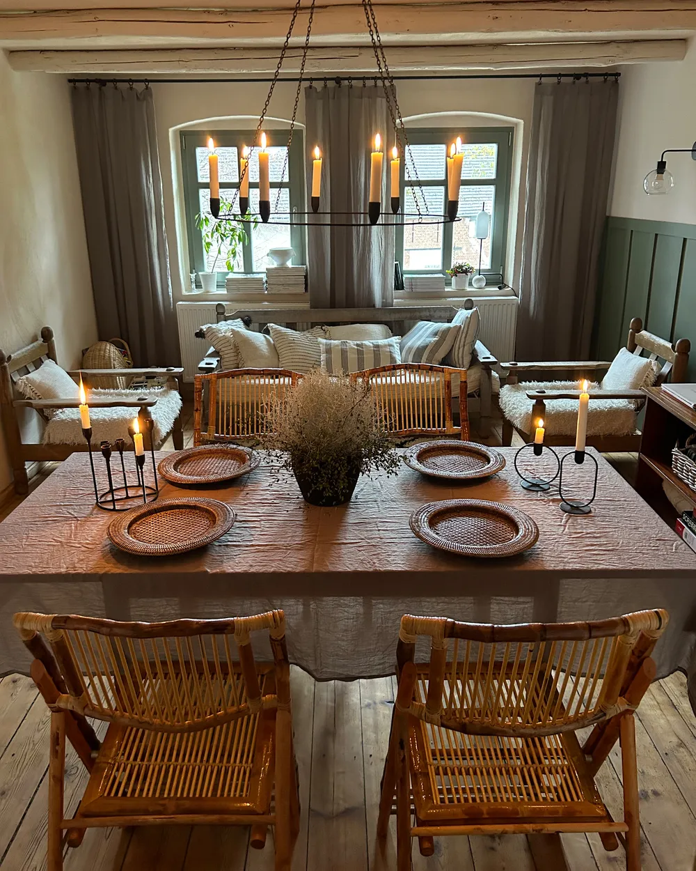 Set of Dining Chairs Folding TRENTOR Bamboo Wood Natural