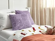 Set di 2 cuscini LAVATERA 45 x 45 cm Viola Trama floreale_1178803