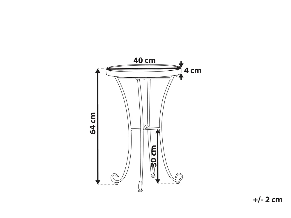 Garden Side Table CAVINIA 40 cm 40 cm Metal Pink_774730