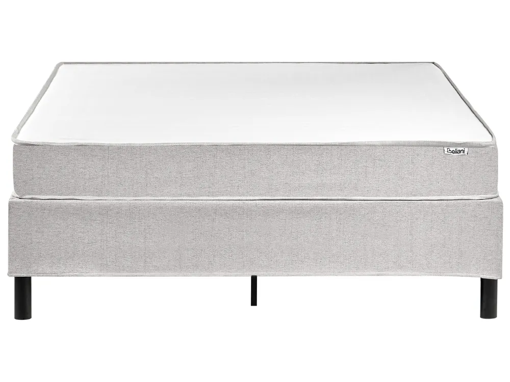 Divan Bed without Headboard Fabric COUNTESS 140 x 200 cm (EU Double) Light Grey_1054408