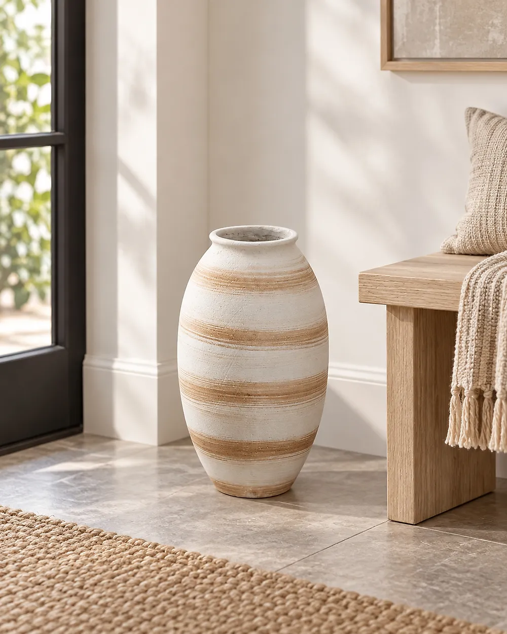 Blumenvase ZERVATA 42 cm Cremeweiss_1174421