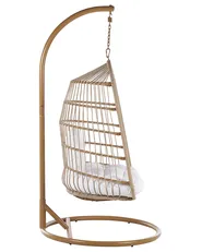 Hanging Chair with Stand ALLERA PE Rattan Beige_803278