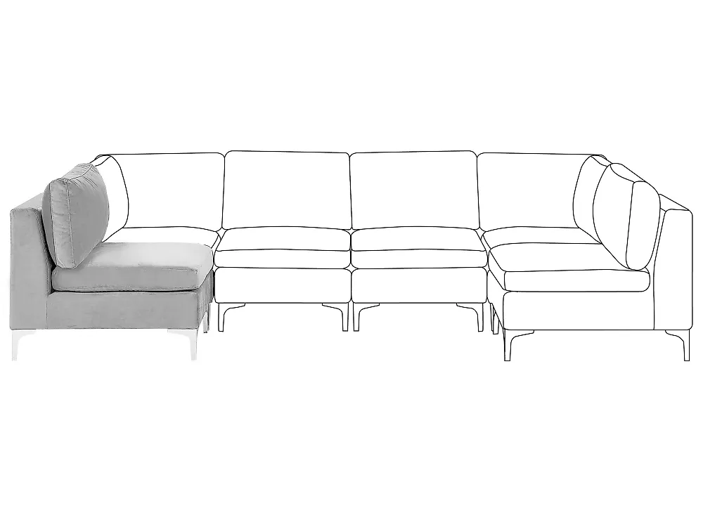Sillón modular EVJA Terciopelo Gris_1185375