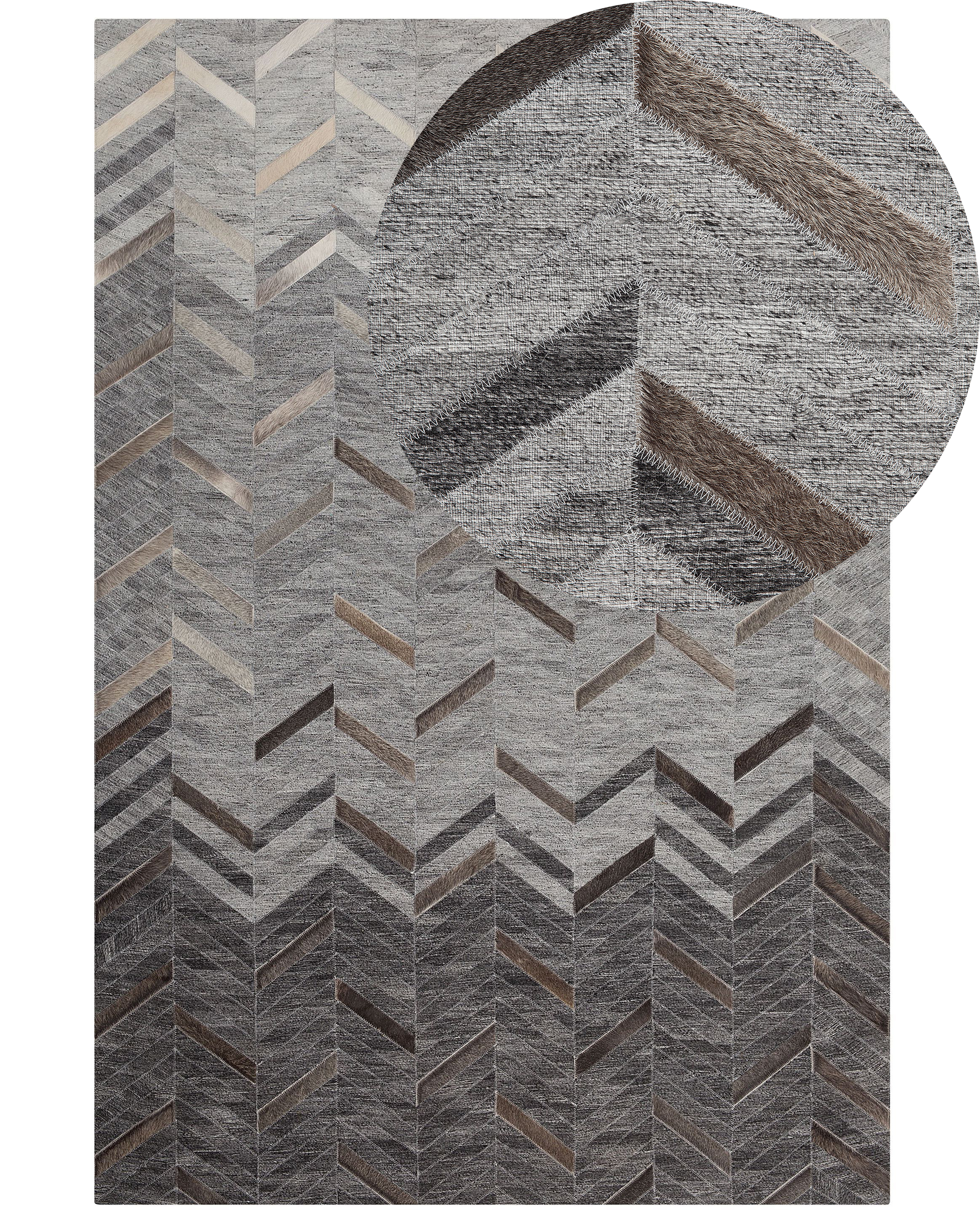 Tappeto in pelle color grigio 160 x 230 cm a pelo corto ARKUM_751218