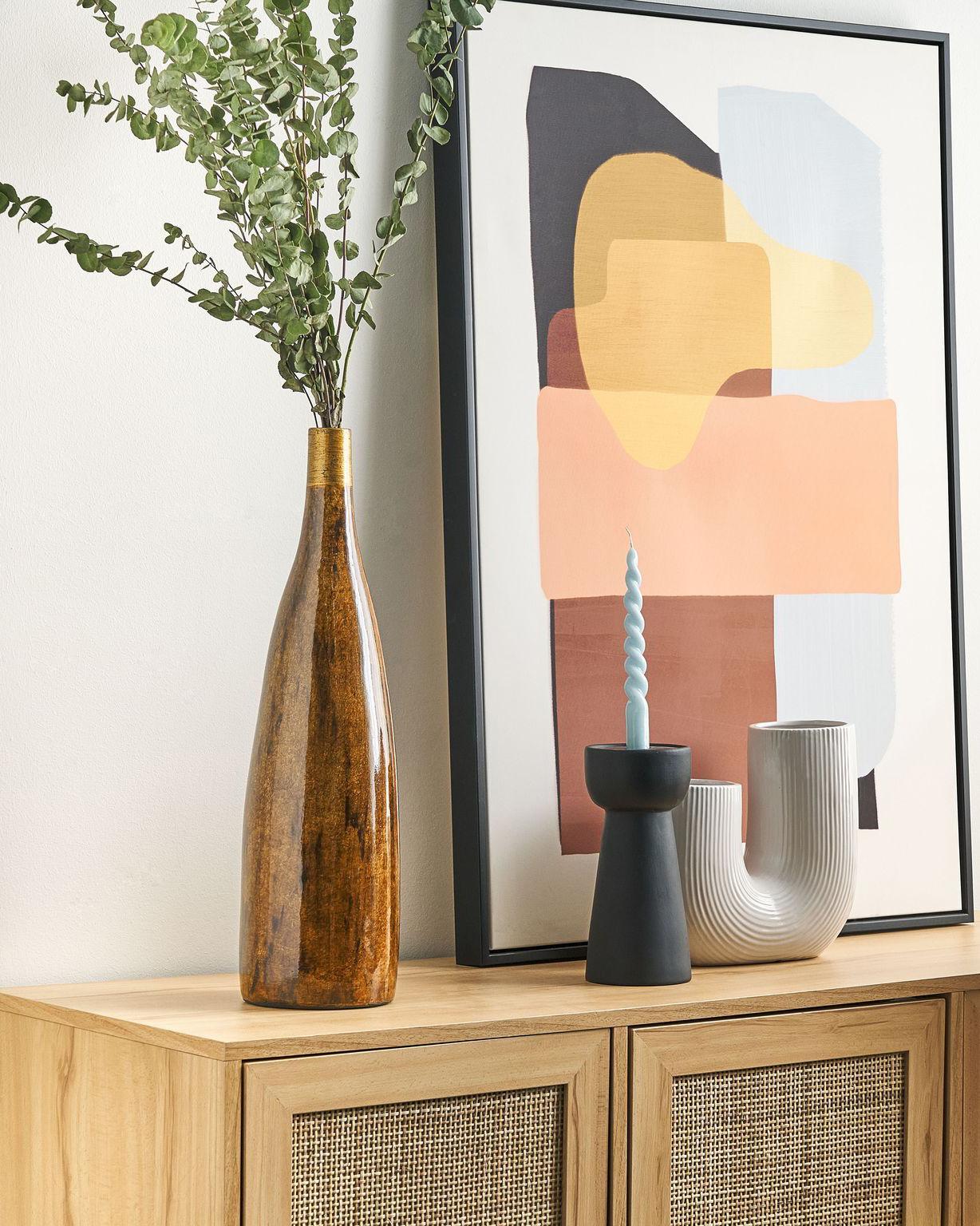 Vaso da fiori BURGOS 52 cm Ceramica Marrone