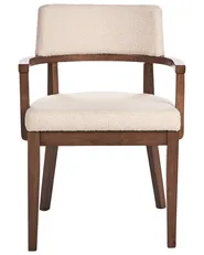 Set of 2 Dining Chairs DALBO Boucle Brown/ Light Beige_949215