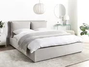 Ottoman Bed BAJONNA Fabric Light Grey 160 x 200 cm (EU King Size)_966122