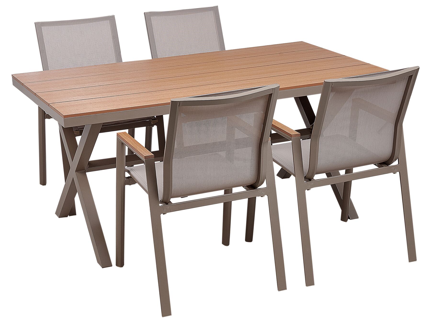 4 Seater Aluminium Garden Dining Set Taupe TIANO_932481