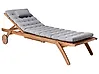 Sun Lounger with Cushion CESANA PREMIUM Reclining Acacia Wood Light Grey