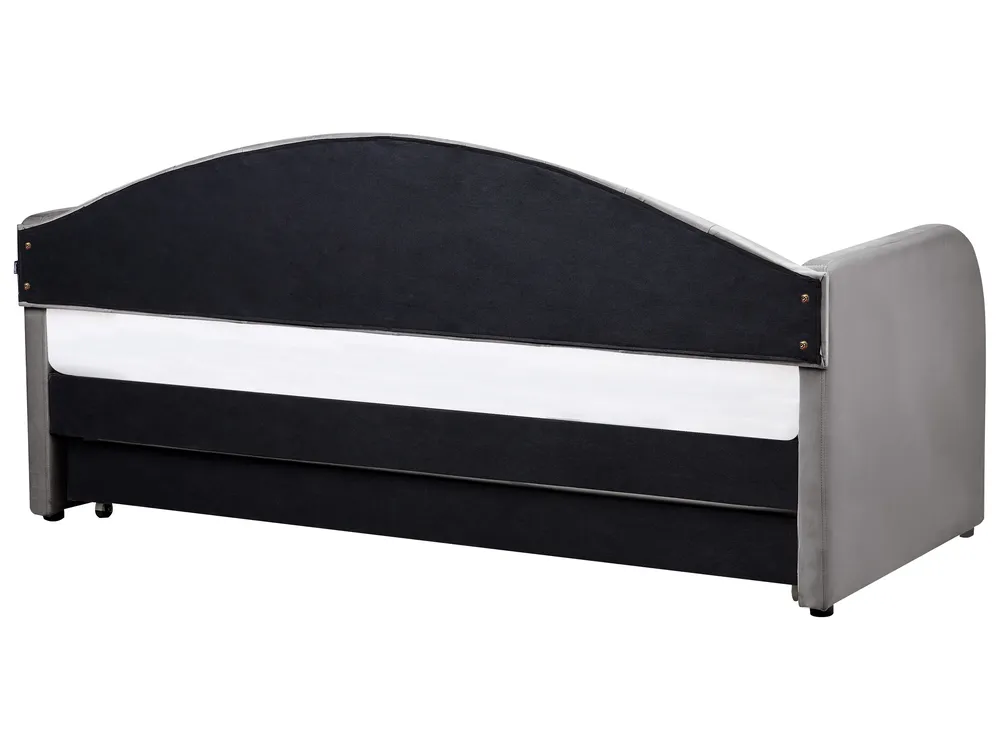 Trundle Bed Velvet EYBURIE 90 x 200 cm (EU Single) Grey_844418