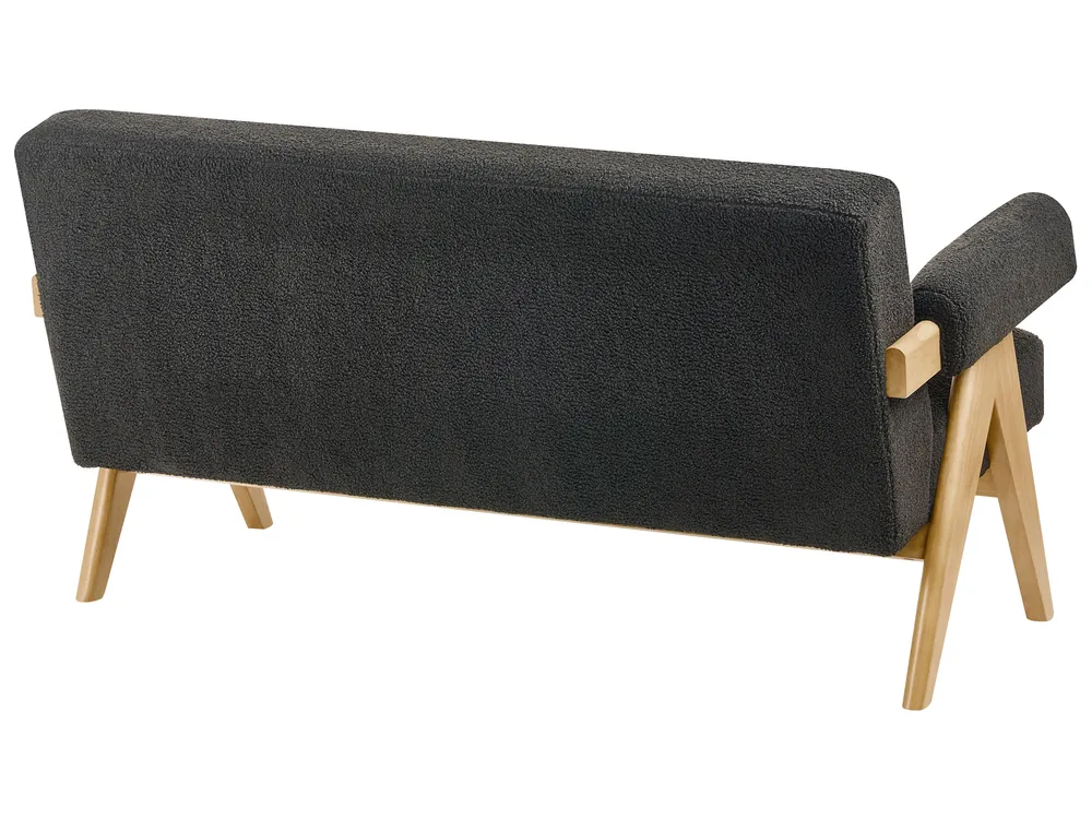 Sofa 2 Seater TAMRE Boucle Black/ Light Brown_985309