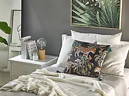 Set di 2 cuscini KUHI 45 x 45 cm Velluto Nero Trama animale_1178184