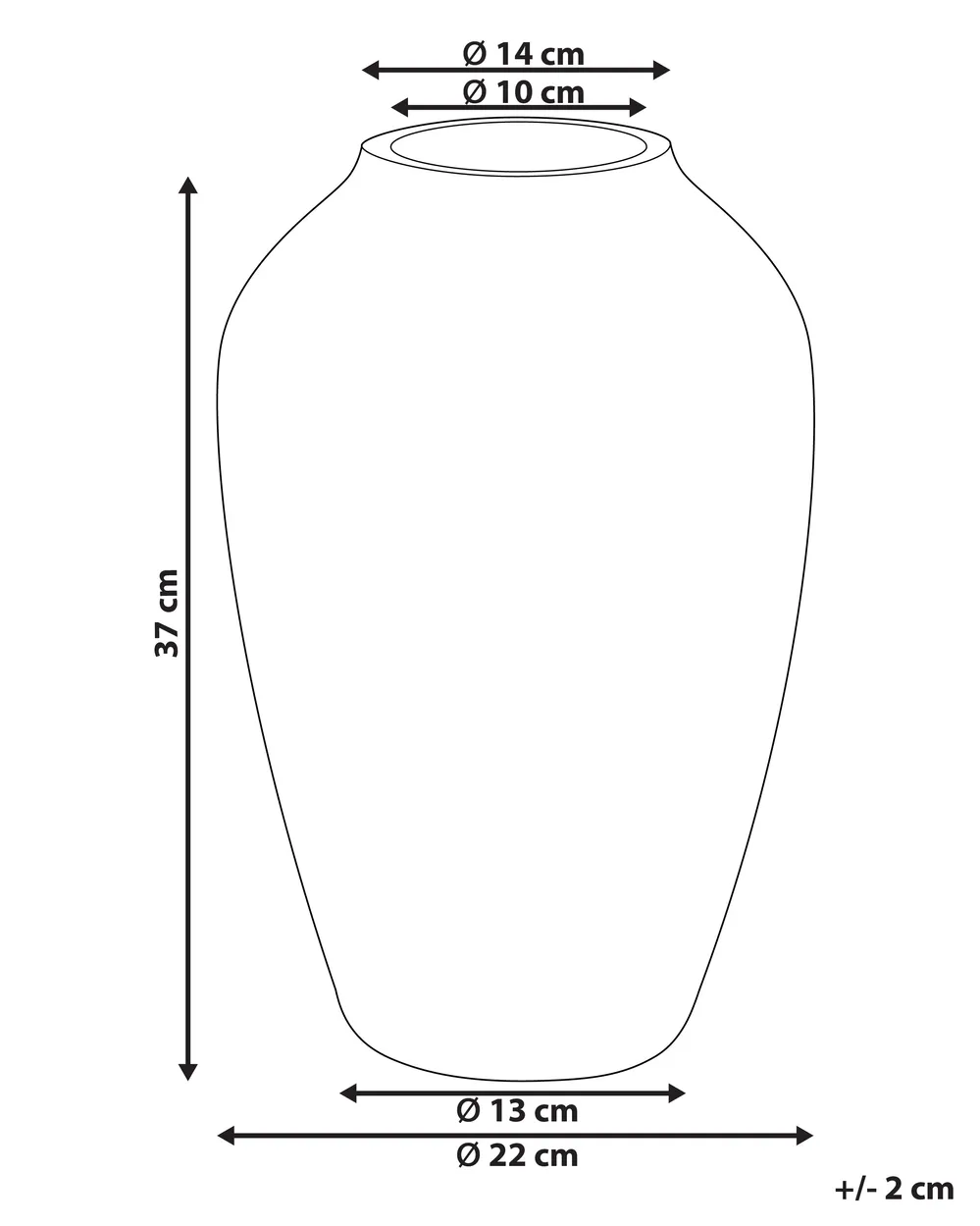 Vase à fleurs OCANA 37 cm Céramique Bleu foncé_847864