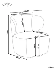 Swivel Armchair ALVDAL Fabric Beige_1001115